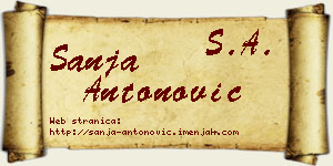 Sanja Antonović vizit kartica